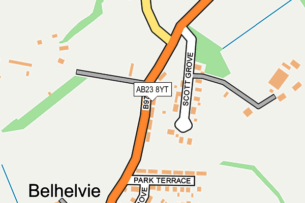 AB23 8YT map - OS OpenMap – Local (Ordnance Survey)
