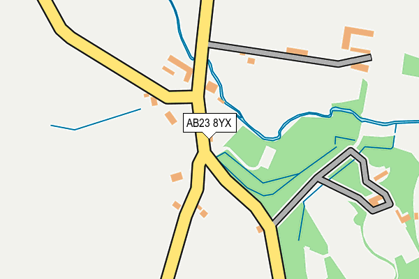 AB23 8YX map - OS OpenMap – Local (Ordnance Survey)