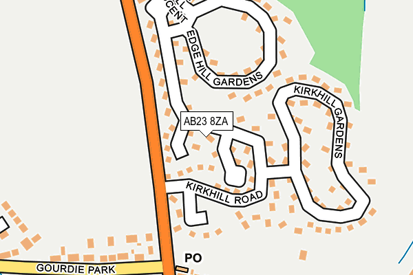 AB23 8ZA map - OS OpenMap – Local (Ordnance Survey)