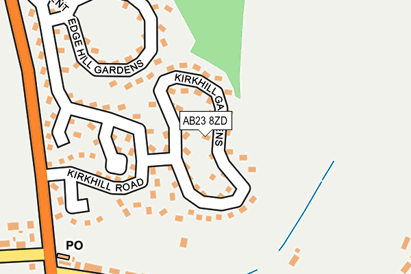 AB23 8ZD map - OS OpenMap – Local (Ordnance Survey)
