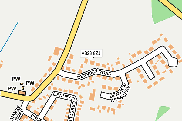 AB23 8ZJ map - OS OpenMap – Local (Ordnance Survey)