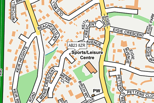 AB23 8ZR map - OS OpenMap – Local (Ordnance Survey)