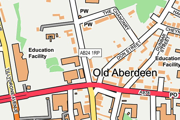 AB24 1RP map - OS OpenMap – Local (Ordnance Survey)