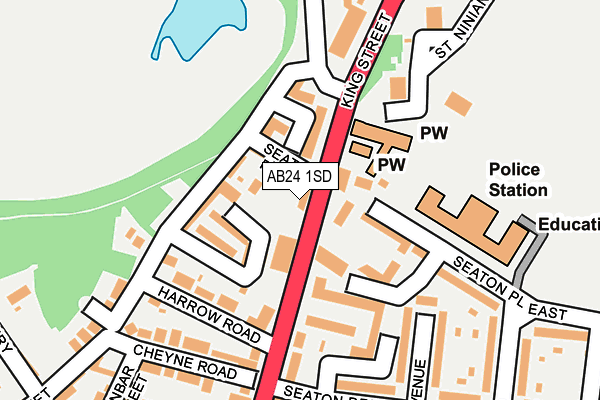 AB24 1SD map - OS OpenMap – Local (Ordnance Survey)