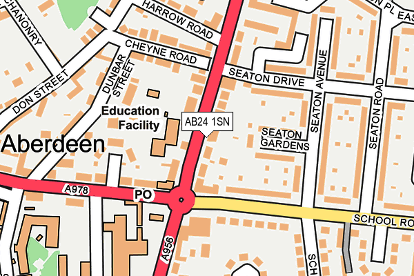 AB24 1SN map - OS OpenMap – Local (Ordnance Survey)