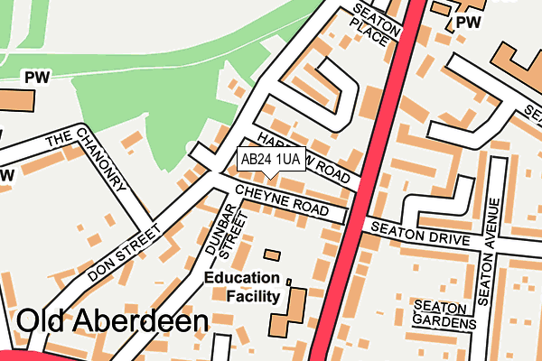 AB24 1UA map - OS OpenMap – Local (Ordnance Survey)