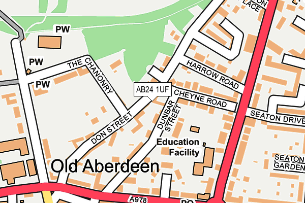 AB24 1UF map - OS OpenMap – Local (Ordnance Survey)
