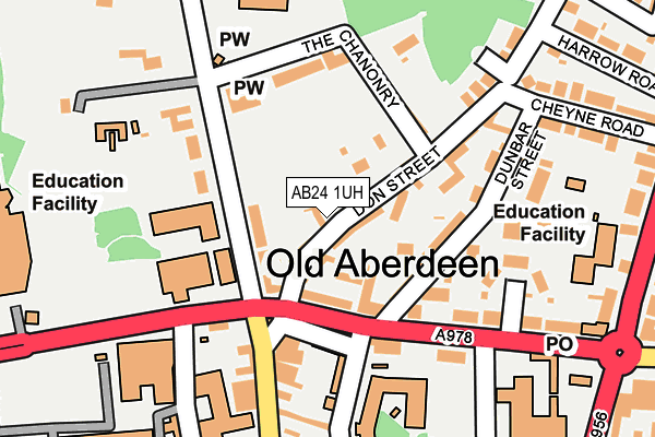 AB24 1UH map - OS OpenMap – Local (Ordnance Survey)