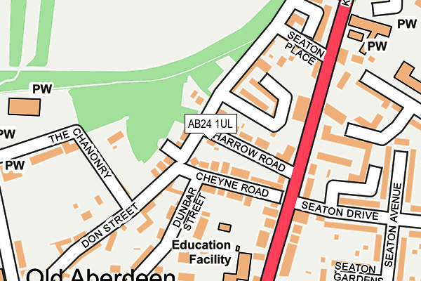 AB24 1UL map - OS OpenMap – Local (Ordnance Survey)
