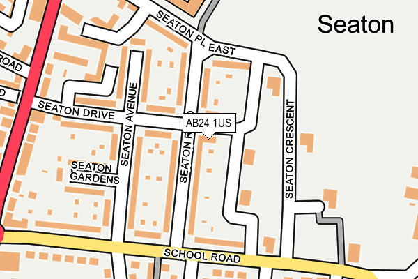 AB24 1US map - OS OpenMap – Local (Ordnance Survey)