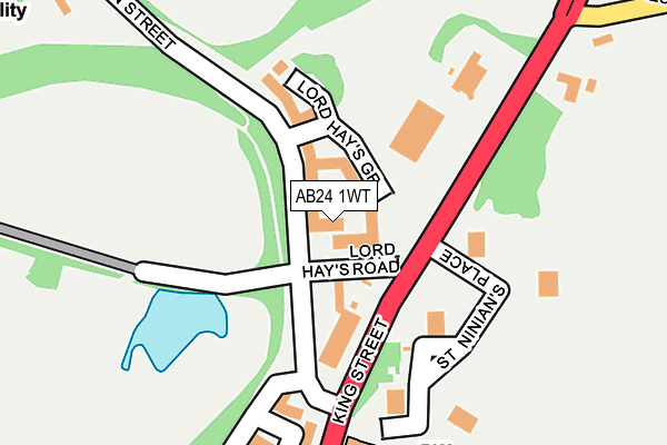 AB24 1WT map - OS OpenMap – Local (Ordnance Survey)