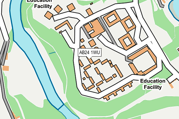 AB24 1WU map - OS OpenMap – Local (Ordnance Survey)