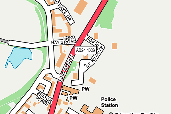 AB24 1XG map - OS OpenMap – Local (Ordnance Survey)