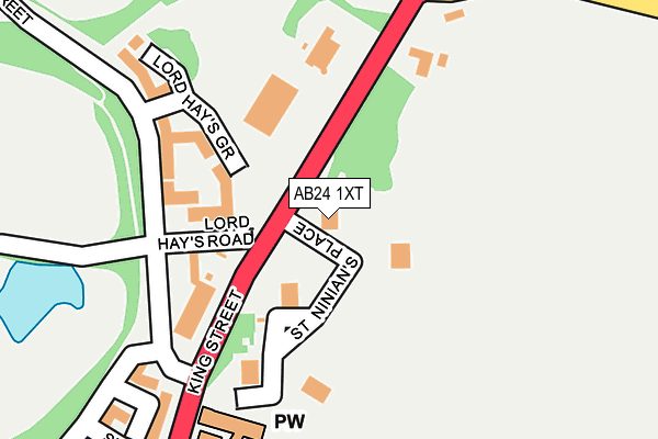 AB24 1XT map - OS OpenMap – Local (Ordnance Survey)