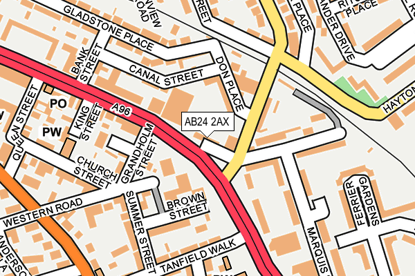 AB24 2AX map - OS OpenMap – Local (Ordnance Survey)