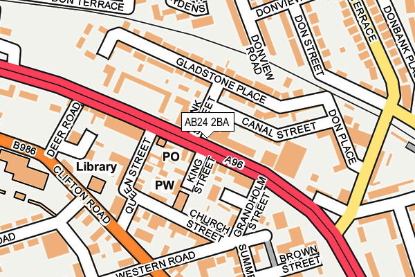 AB24 2BA map - OS OpenMap – Local (Ordnance Survey)
