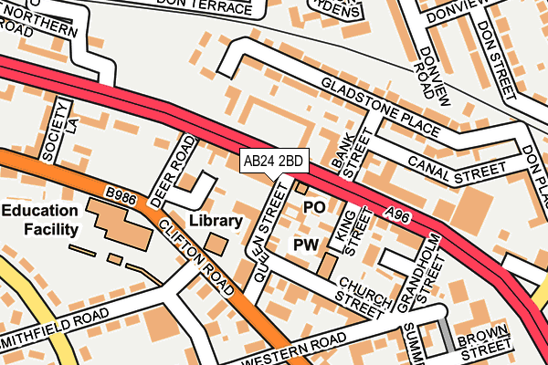 AB24 2BD map - OS OpenMap – Local (Ordnance Survey)