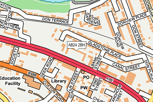 AB24 2BH map - OS OpenMap – Local (Ordnance Survey)