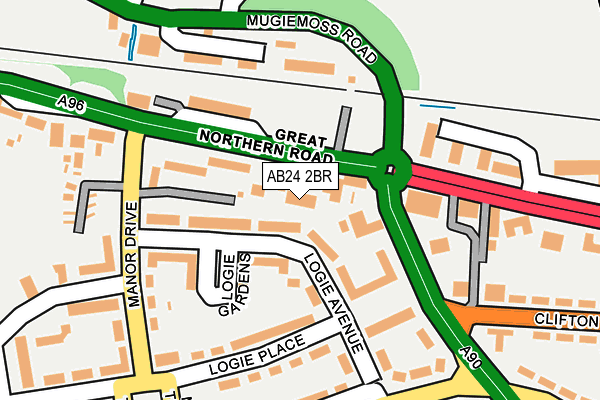 AB24 2BR map - OS OpenMap – Local (Ordnance Survey)