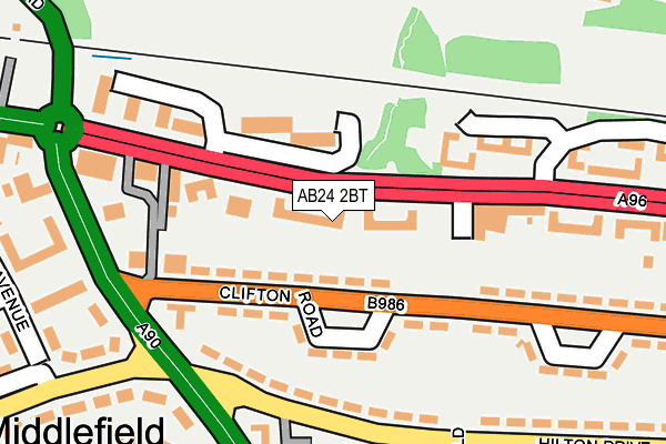 AB24 2BT map - OS OpenMap – Local (Ordnance Survey)
