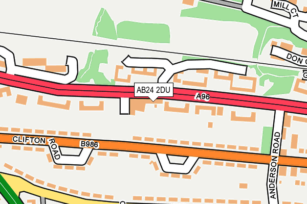 AB24 2DU map - OS OpenMap – Local (Ordnance Survey)