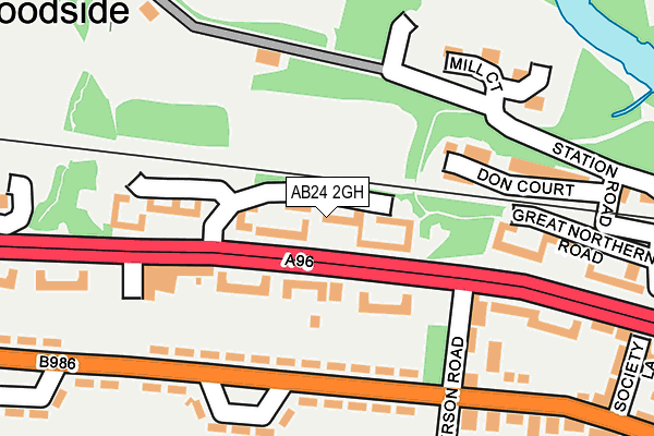 AB24 2GH map - OS OpenMap – Local (Ordnance Survey)