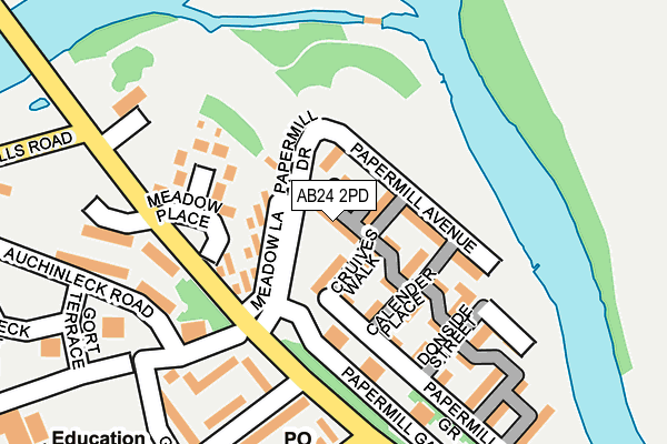 AB24 2PD map - OS OpenMap – Local (Ordnance Survey)