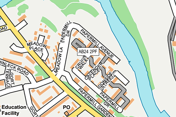 AB24 2PF map - OS OpenMap – Local (Ordnance Survey)