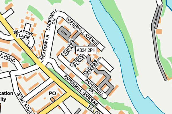 AB24 2PH map - OS OpenMap – Local (Ordnance Survey)