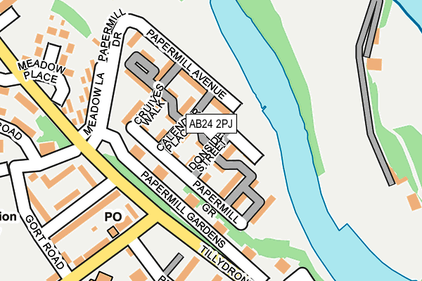 AB24 2PJ map - OS OpenMap – Local (Ordnance Survey)
