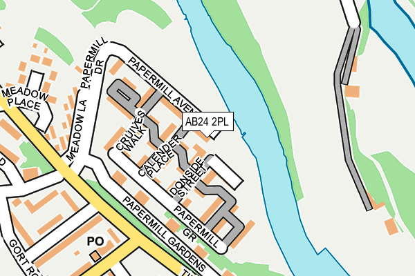 AB24 2PL map - OS OpenMap – Local (Ordnance Survey)