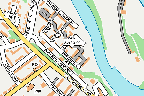 AB24 2PP map - OS OpenMap – Local (Ordnance Survey)