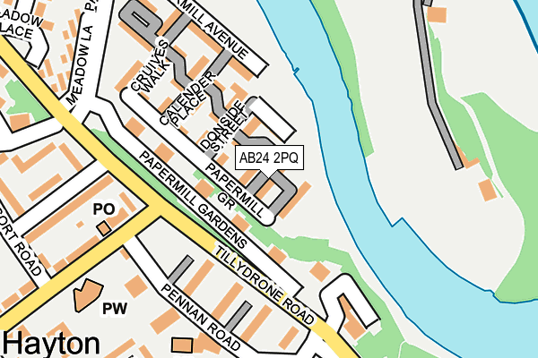 AB24 2PQ map - OS OpenMap – Local (Ordnance Survey)