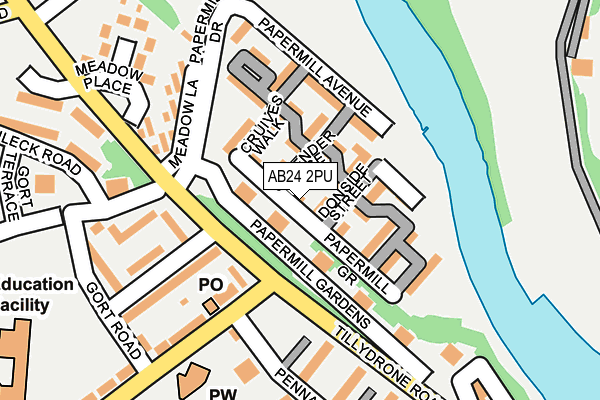 AB24 2PU map - OS OpenMap – Local (Ordnance Survey)