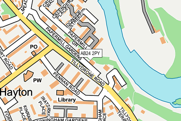 AB24 2PY map - OS OpenMap – Local (Ordnance Survey)