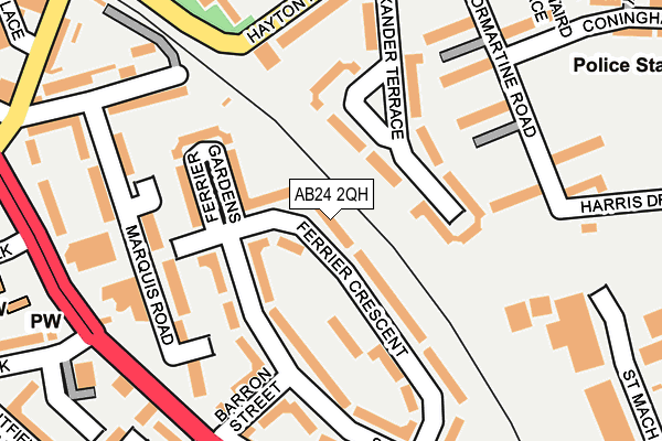 AB24 2QH map - OS OpenMap – Local (Ordnance Survey)