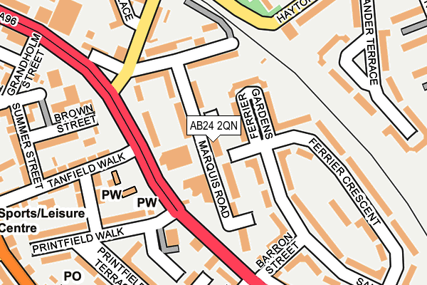 AB24 2QN map - OS OpenMap – Local (Ordnance Survey)