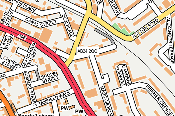AB24 2QQ map - OS OpenMap – Local (Ordnance Survey)