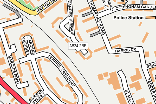 AB24 2RE map - OS OpenMap – Local (Ordnance Survey)