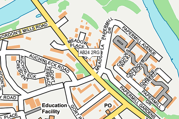 AB24 2RG map - OS OpenMap – Local (Ordnance Survey)