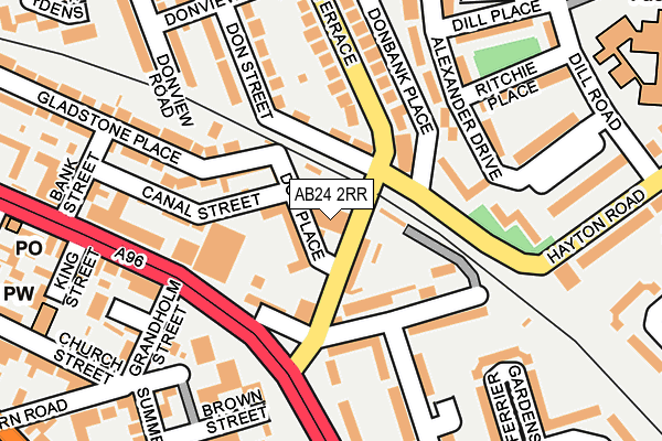 AB24 2RR map - OS OpenMap – Local (Ordnance Survey)
