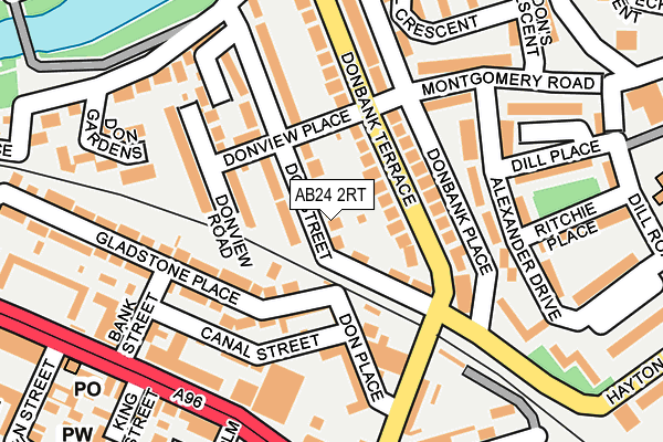 AB24 2RT map - OS OpenMap – Local (Ordnance Survey)