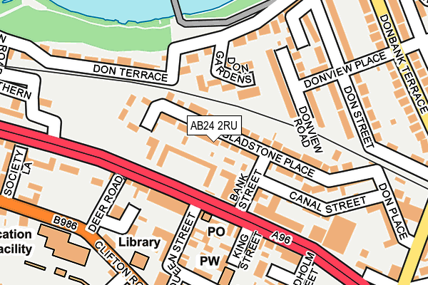 AB24 2RU map - OS OpenMap – Local (Ordnance Survey)