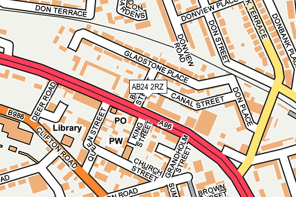 AB24 2RZ map - OS OpenMap – Local (Ordnance Survey)