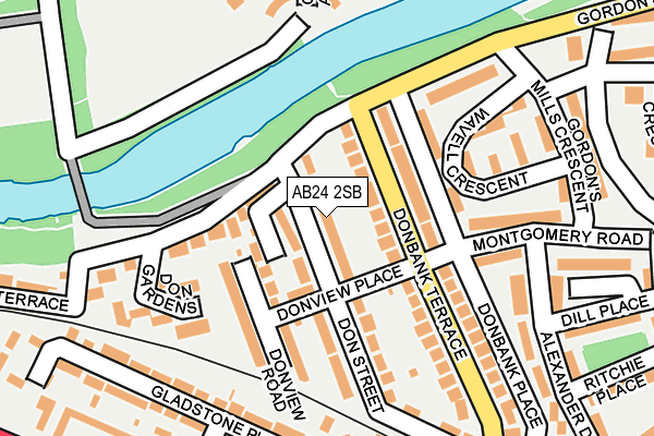 AB24 2SB map - OS OpenMap – Local (Ordnance Survey)