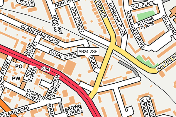 AB24 2SF map - OS OpenMap – Local (Ordnance Survey)