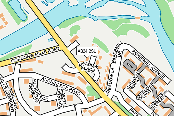 AB24 2SL map - OS OpenMap – Local (Ordnance Survey)