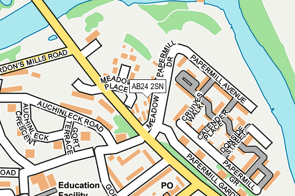 AB24 2SN map - OS OpenMap – Local (Ordnance Survey)
