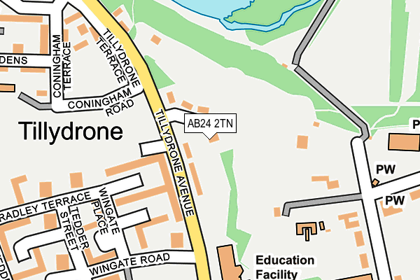 AB24 2TN map - OS OpenMap – Local (Ordnance Survey)