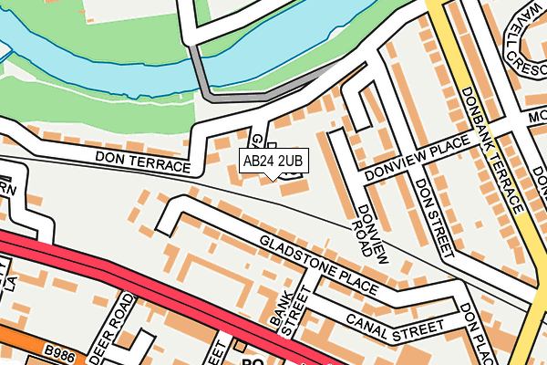 AB24 2UB map - OS OpenMap – Local (Ordnance Survey)